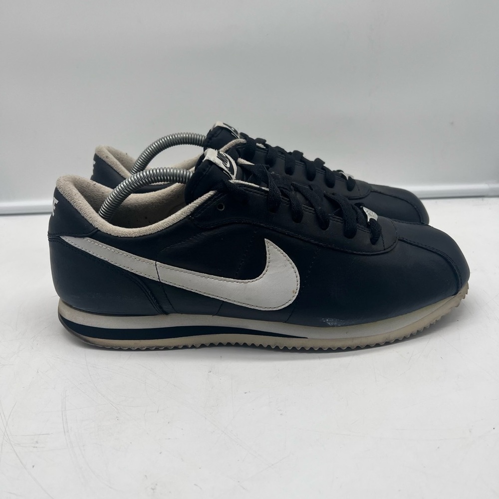Nike Cortez Basic '72 Mens Sz 10 Shoes Black White Leather Classic Sneakers‎